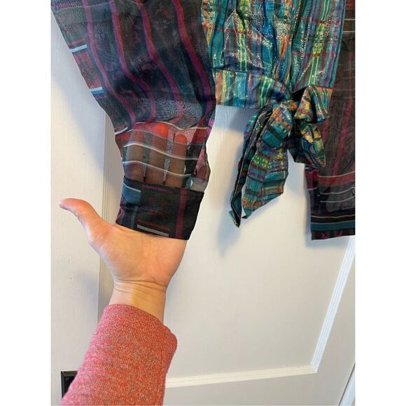 Anthropologie - Puff-Sleeved Organza Blouse size S - Picture 7 of 12